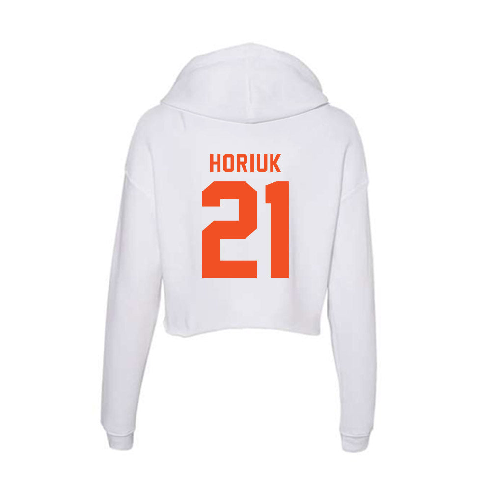 UTRGV - NCAA Men's Basketball : Alex Horiuk - Women's Crop Fleece Hoodie-1