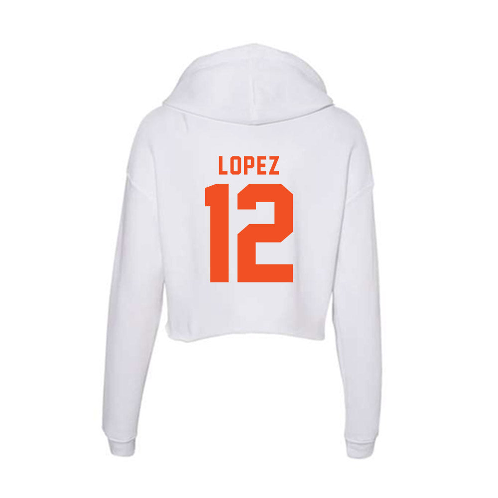 UTRGV - NCAA Baseball : Isaac Lopez - Women's Crop Fleece Hoodie-1