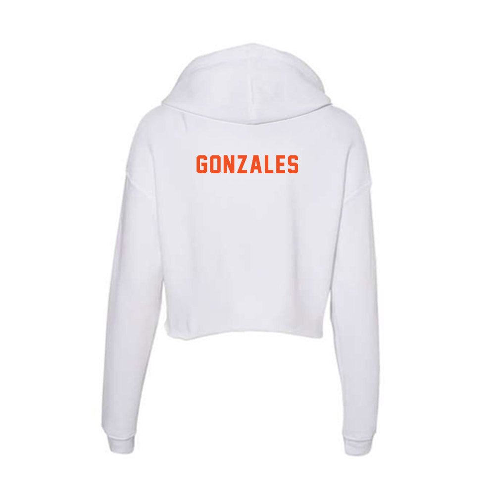 UTRGV - NCAA Women's Cross Country : Selissa Gonzales - Women's Crop Fleece Hoodie-1