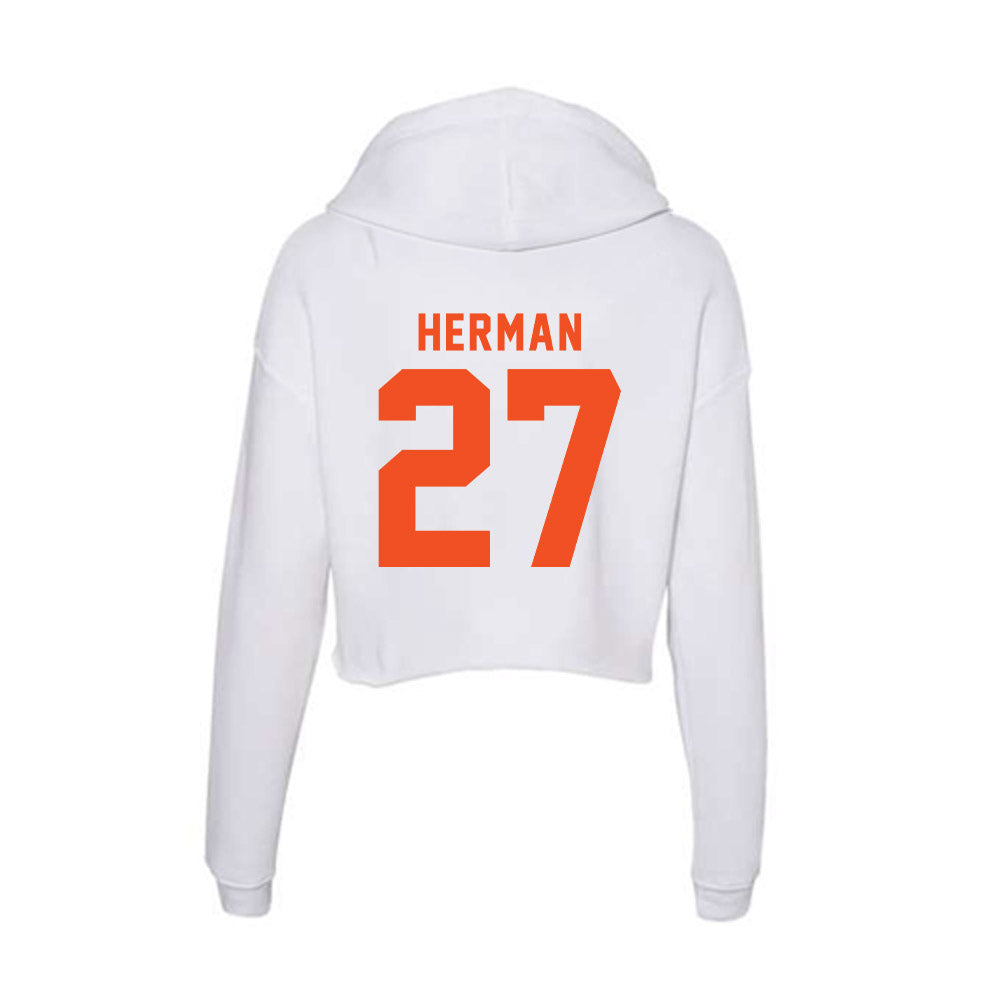UTRGV - NCAA Football : Justin Herman - Women's Crop Fleece Hoodie-1