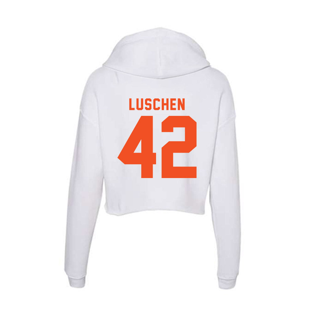 UTRGV - NCAA Football : Nathan Luschen - Women's Crop Fleece Hoodie-1