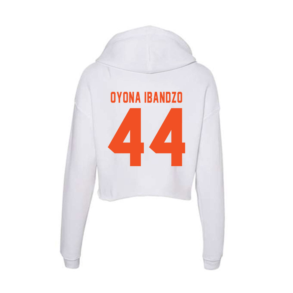 UTRGV - NCAA Men's Basketball : David Oyona Ibandzo - Women's Crop Fleece Hoodie-1