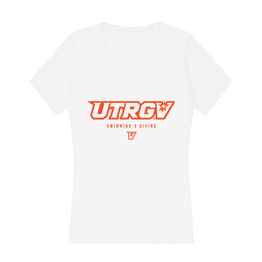 UTRGV - NCAA Women's Swimming & Diving : Marina Johnson - Women's V-Neck T-Shirt-0
