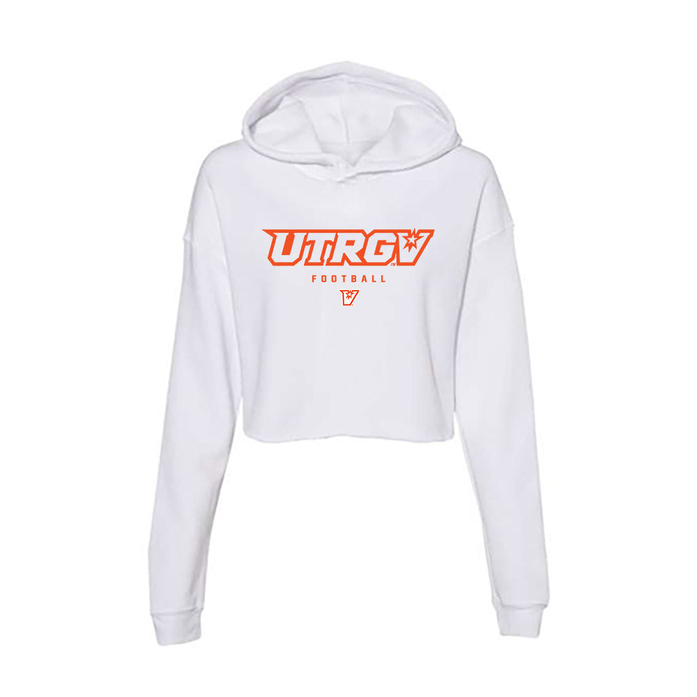 UTRGV - NCAA Football : Justin Herman - Women's Crop Fleece Hoodie-0
