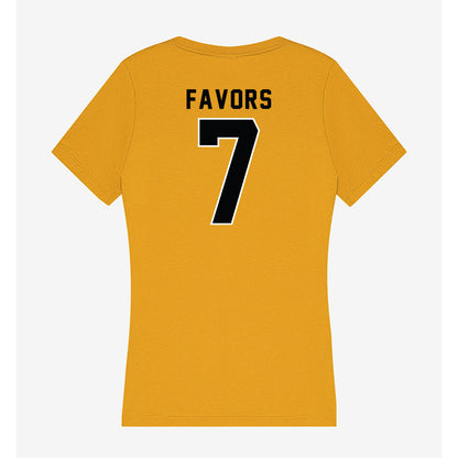 App State - NCAA Football : Jordan Favors - Women's V-Neck T-Shirt-1