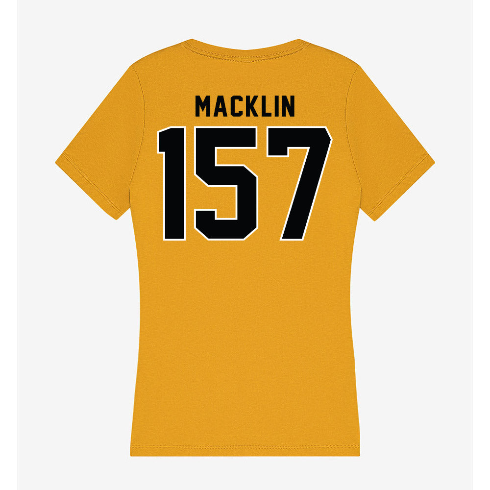 App State - NCAA Wrestling : Desmond Macklin - Women's V-Neck T-Shirt-1