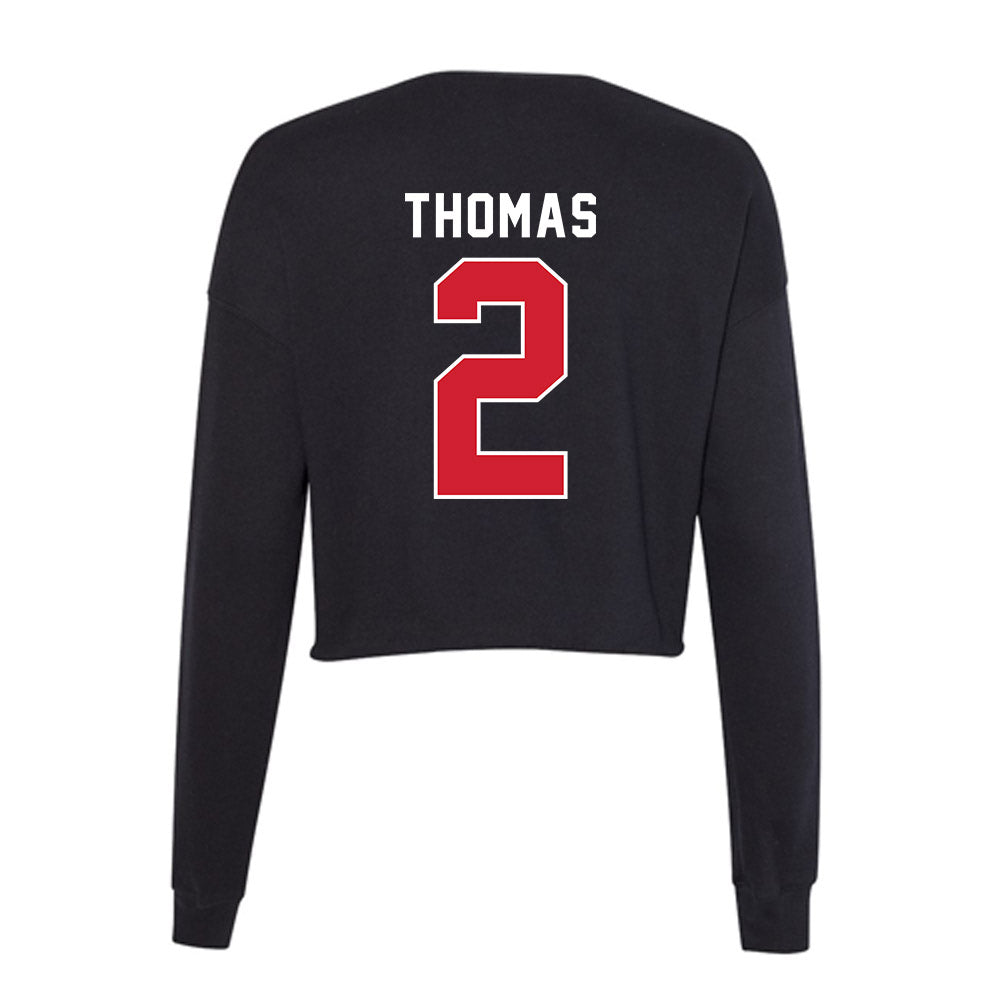 Illinois State - NCAA Women's Basketball : DeShawnti Thomas - Women's Cropped Crew Fleece-1