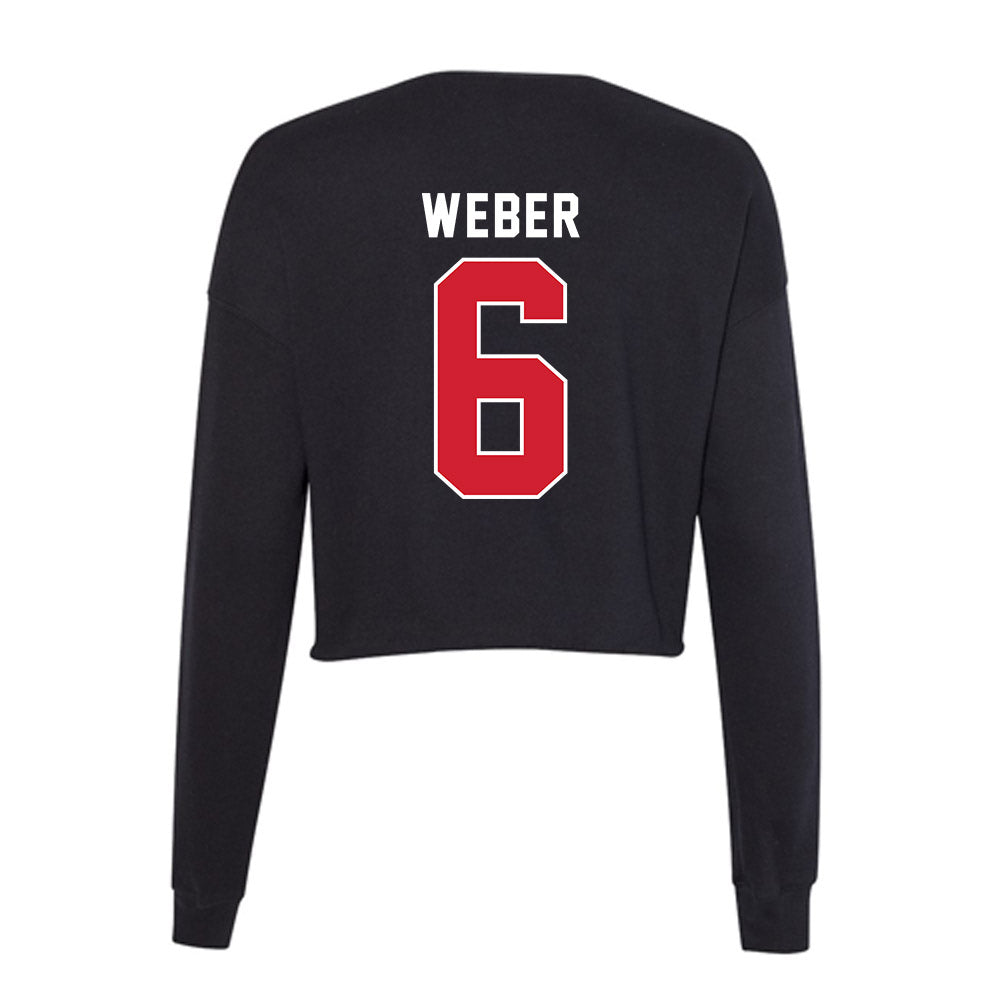 Illinois State - NCAA Women's Volleyball : Emily Weber - Women's Cropped Crew Fleece-1