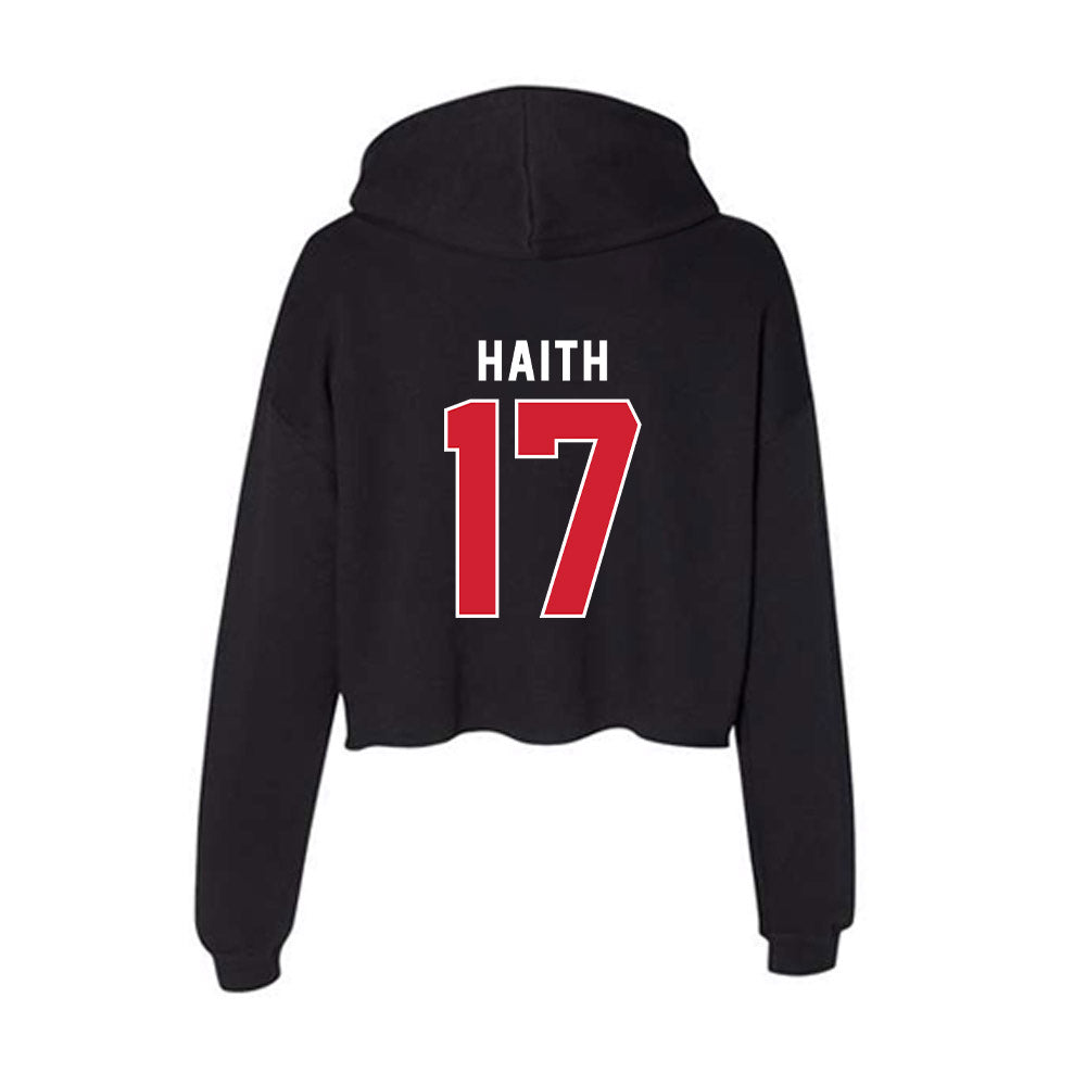 Illinois State - NCAA Women's Volleyball : Regan Haith - Women's Crop Fleece Hoodie-1