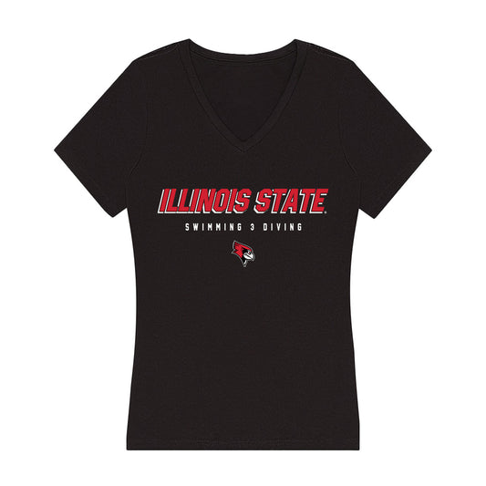 Illinois State - NCAA Women's Swimming & Diving : Reese Huber - Women's V-Neck T-Shirt-0