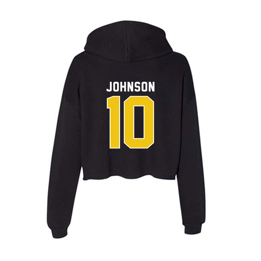 La Salle - NCAA Men's Basketball : Jaden Johnson - Women's Crop Fleece Hoodie-1