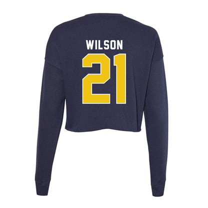 La Salle - NCAA Acrobatics & Tumbling : Janiy'a Wilson - Women's Cropped Crew Fleece-1