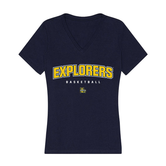 La Salle - NCAA Men's Basketball : Eric Acker - Women's V-Neck T-Shirt-0