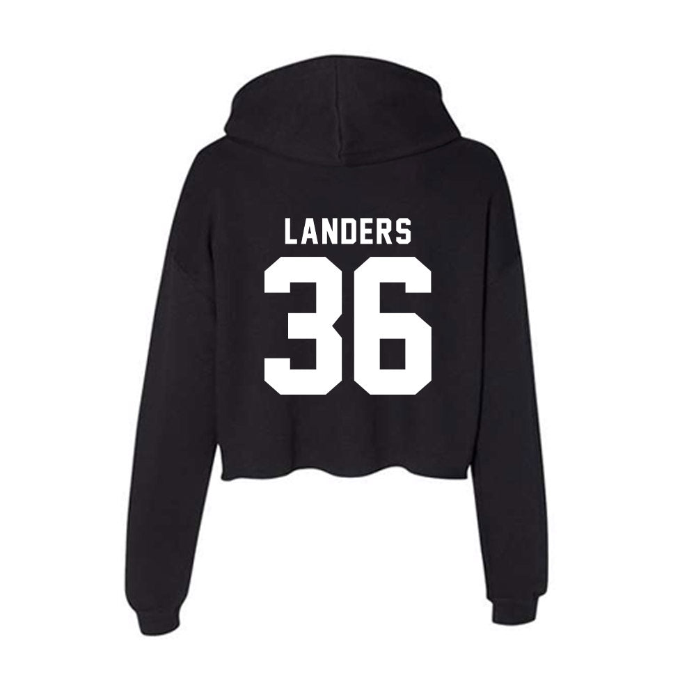 Siena - NCAA Men's Lacrosse : Christopher Landers - Women's Crop Fleece Hoodie-1