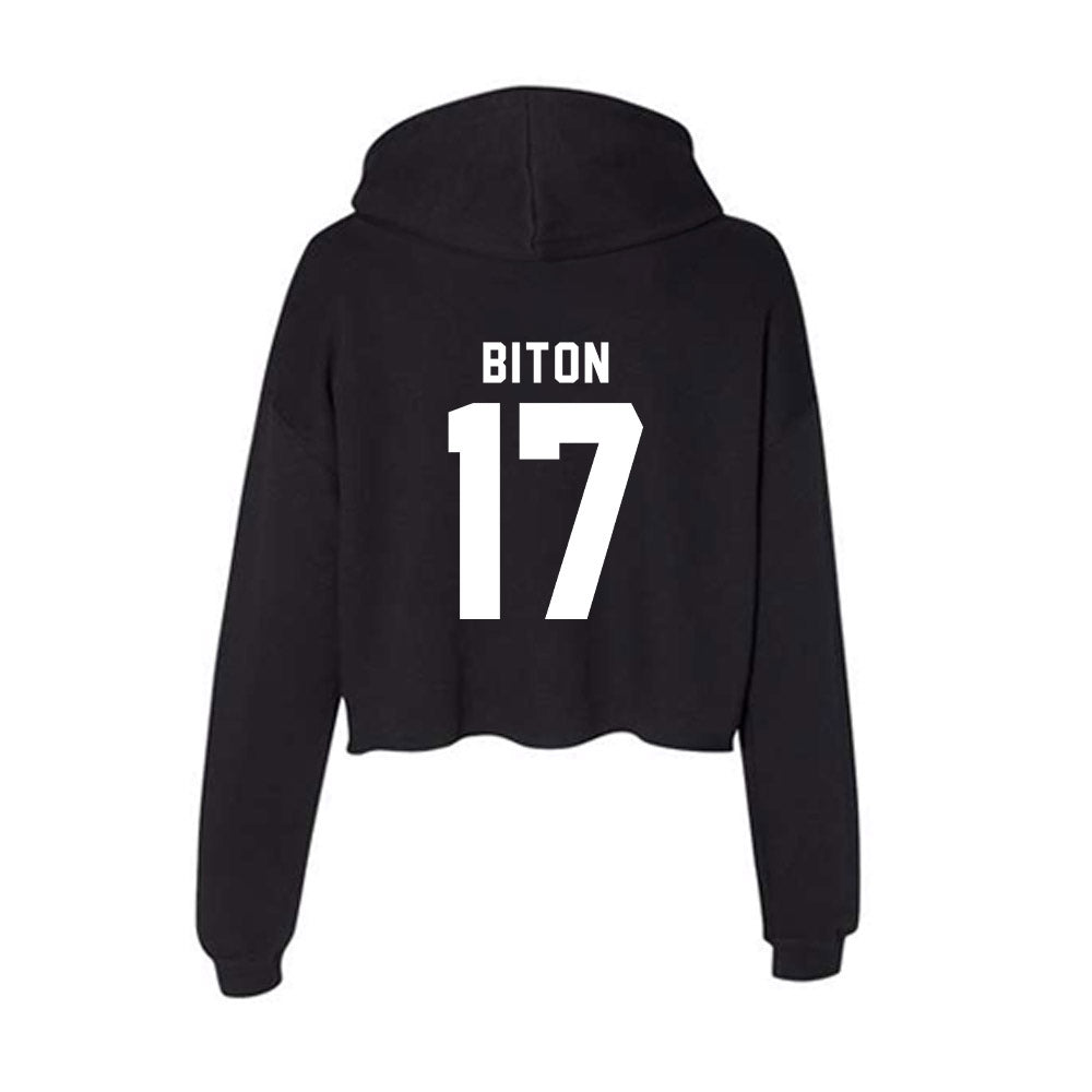 Siena - NCAA Men's Soccer : Ben Biton - Women's Crop Fleece Hoodie-1