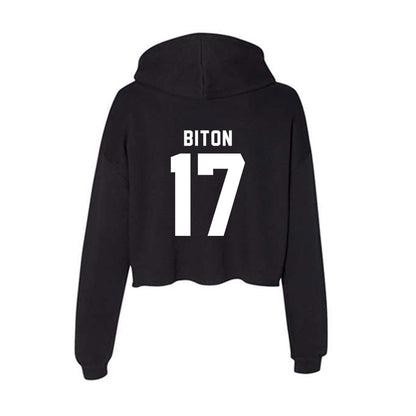 Siena - NCAA Men's Soccer : Ben Biton - Women's Crop Fleece Hoodie-1