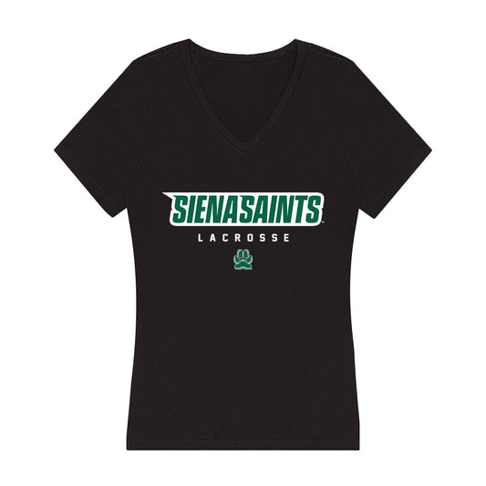 Siena - NCAA Men's Lacrosse : Caden Padelford - Women's V-Neck T-Shirt-0