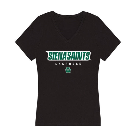 Siena - NCAA Women's Lacrosse : Emily Rutledge - Women's V-Neck T-Shirt-0