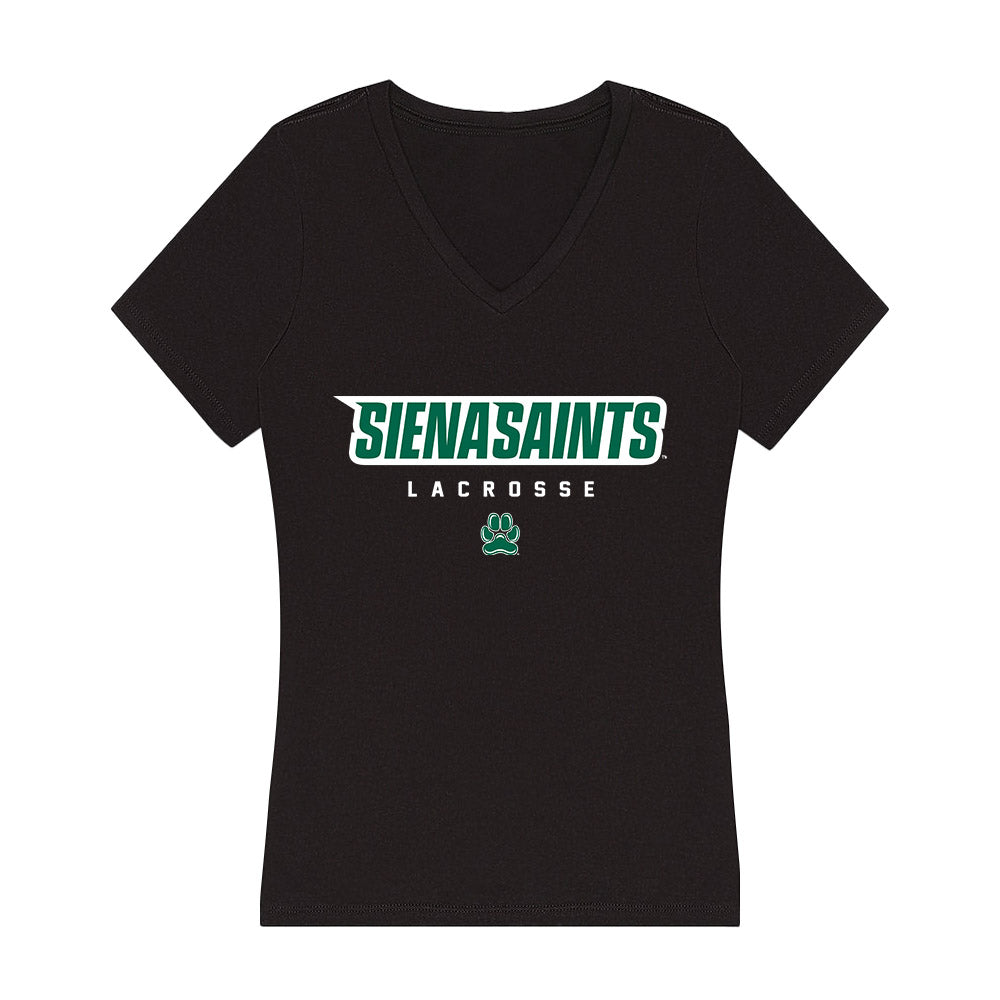 Siena - NCAA Men's Lacrosse : Carter Fort - Women's V-Neck T-Shirt-0