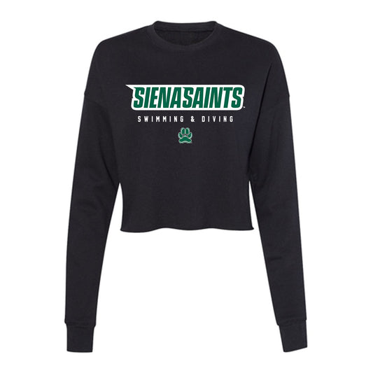 Siena - NCAA Women's Swimming & Diving : bette sherr-garcia - Women's Cropped Crew Fleece-0