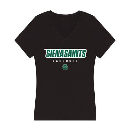 Siena - NCAA Men's Lacrosse : Fallou Faye - Women's V-Neck T-Shirt-0
