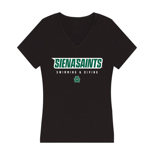 Siena - NCAA Women's Swimming & Diving : Skylar Ricard - Women's V-Neck T-Shirt-0