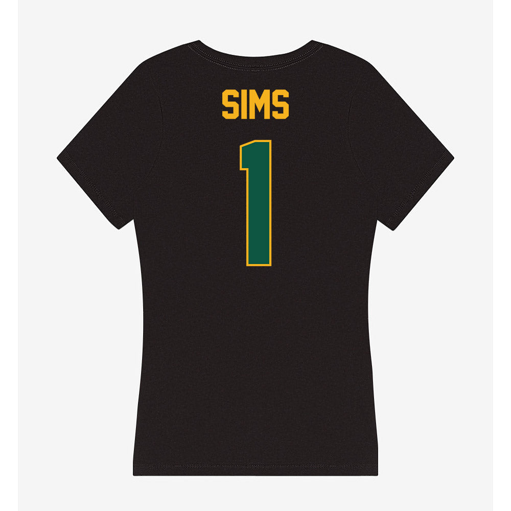 William & Mary - NCAA Football : Tariq Sims - Women's V-Neck T-Shirt-1