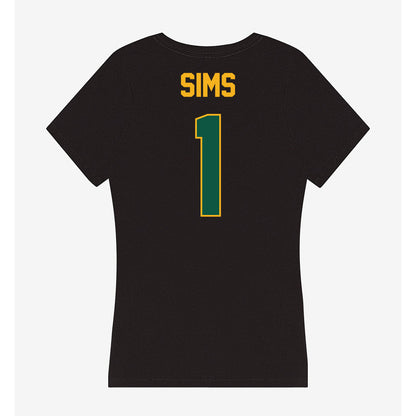 William & Mary - NCAA Football : Tariq Sims - Women's V-Neck T-Shirt-1