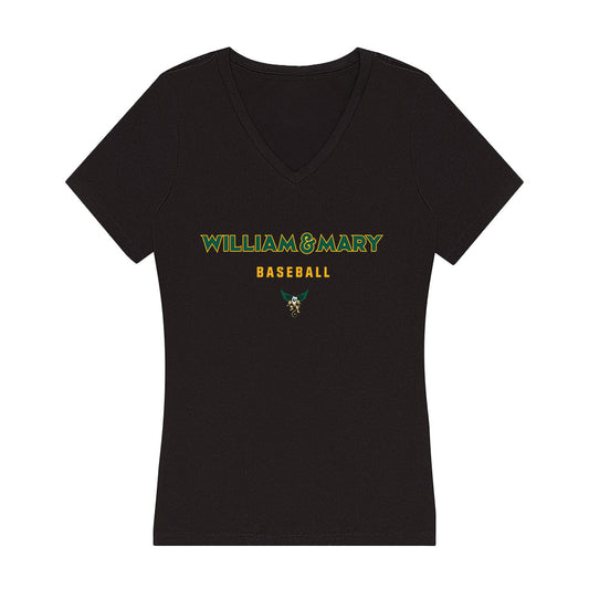 William & Mary - NCAA Baseball : Travis Garnett - Women's V-Neck T-Shirt-0