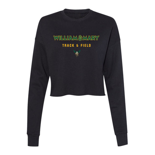 William & Mary - NCAA Men's Track & Field : Austin Rice - Women's Cropped Crew Fleece-0