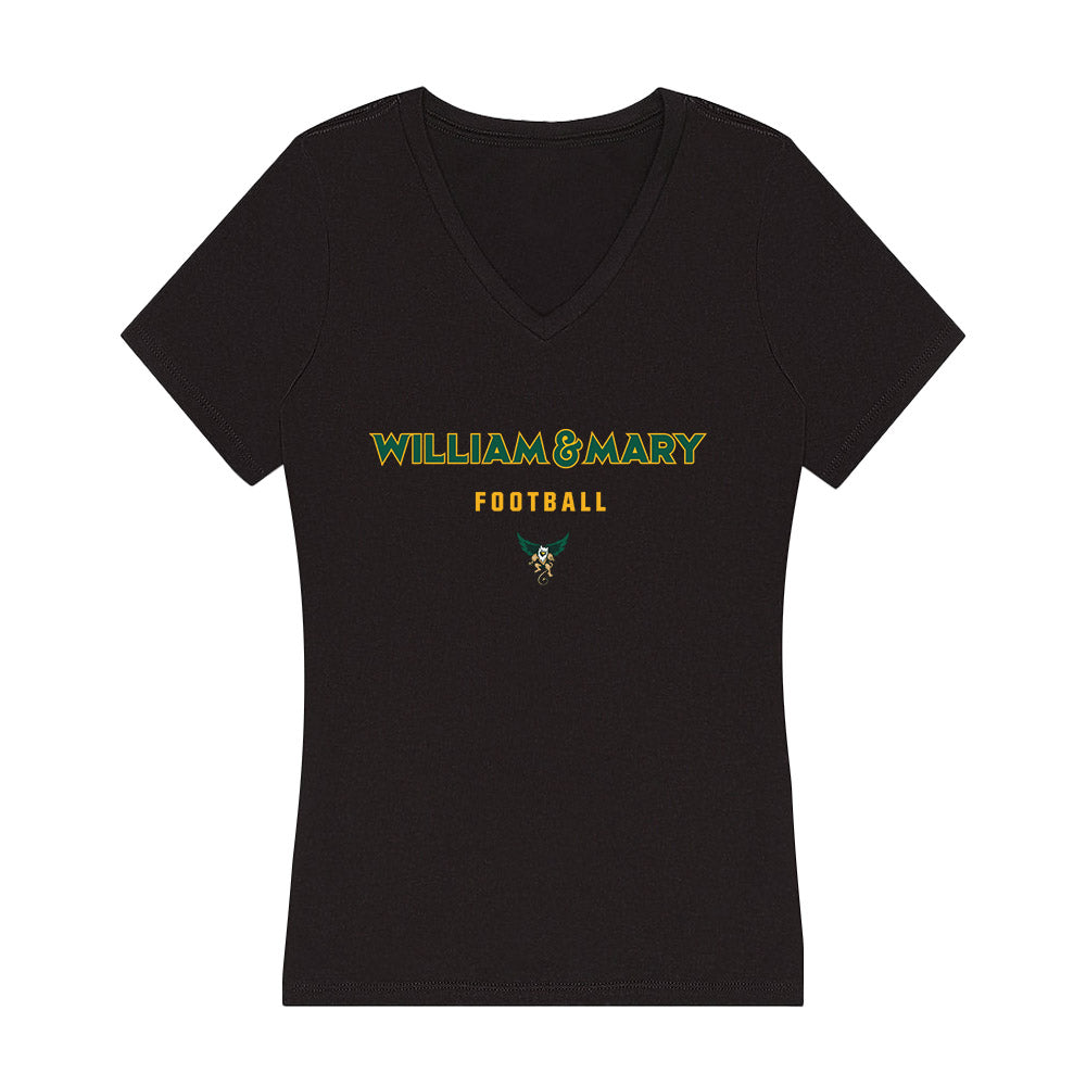 William & Mary - NCAA Football : Elijah Rainer - Women's V-Neck T-Shirt-0