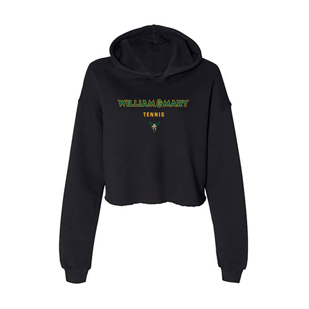 William & Mary - NCAA Men's Tennis : Austin Cohen - Women's Crop Fleece Hoodie-0