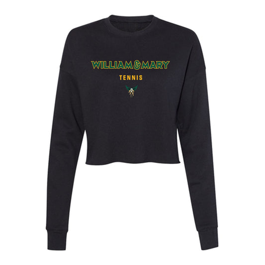 William & Mary - NCAA Men's Tennis : Austin Cohen - Women's Cropped Crew Fleece-0