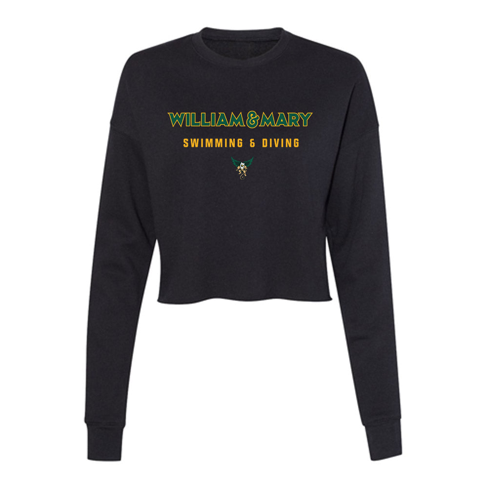 William & Mary - NCAA Men's Swimming & Diving : Logan McDonald - Women's Cropped Crew Fleece-0