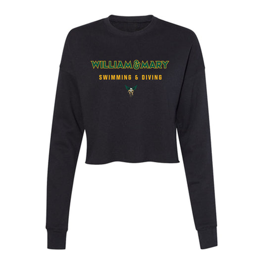 William & Mary - NCAA Men's Swimming & Diving : Logan McDonald - Women's Cropped Crew Fleece-0