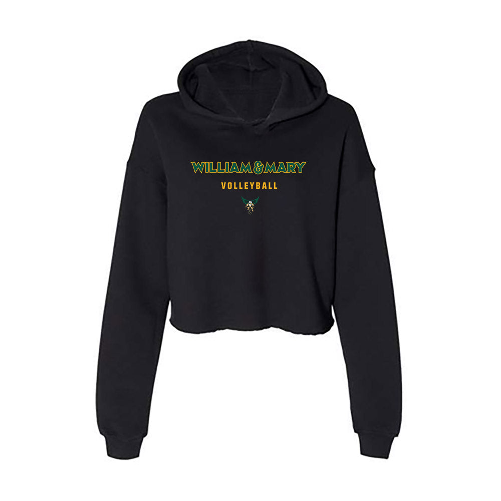 William & Mary - NCAA Women's Volleyball : Shylah Swope - Women's Crop Fleece Hoodie-0