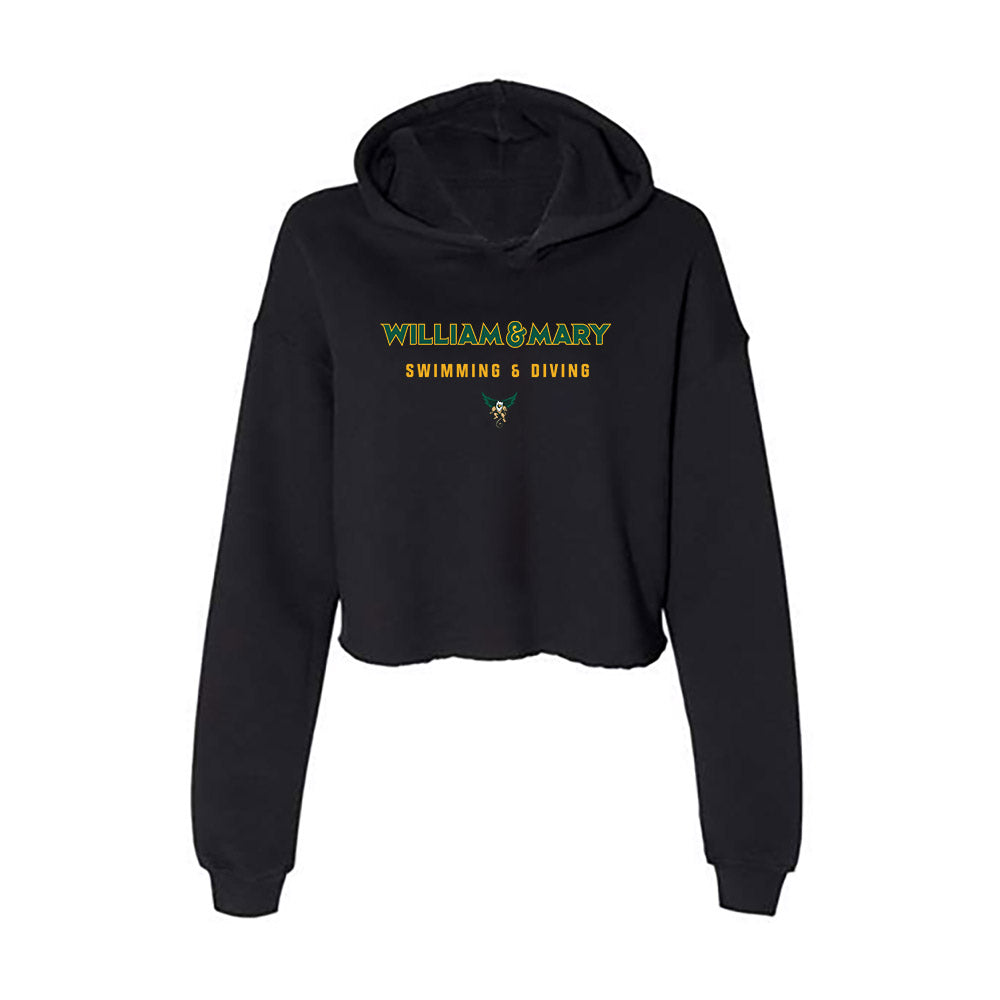 William & Mary - NCAA Men's Swimming & Diving : Logan McDonald - Women's Crop Fleece Hoodie-0