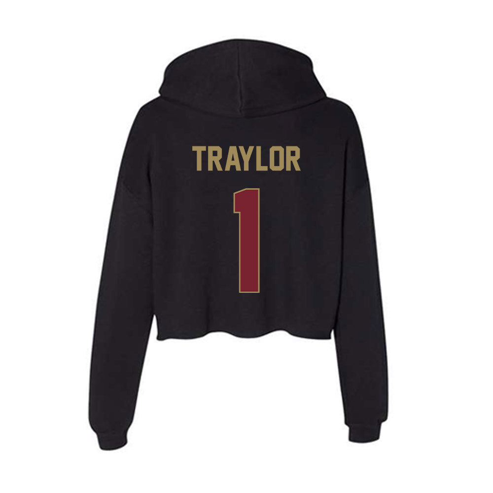 Charleston - NCAA Men's Basketball : Chadlyn Traylor - Women's Crop Fleece Hoodie-1