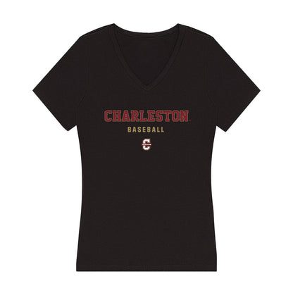 Charleston - NCAA Baseball : Geneo Savoca - Women's V-Neck T-Shirt-0