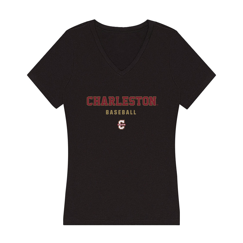 Charleston - NCAA Baseball : Chase Jarnagin - Women's V-Neck T-Shirt-0