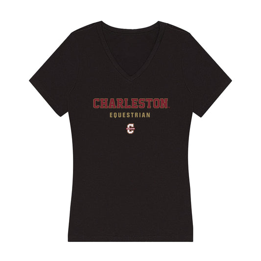 Charleston - NCAA Equestrian : Abby Oehlmann - Women's V-Neck T-Shirt-0