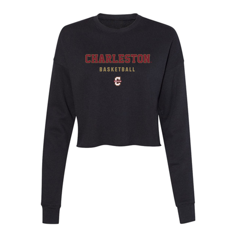 Charleston - NCAA Men's Basketball : Jaxon Prunty - Women's Cropped Crew Fleece-0