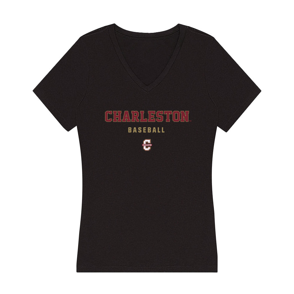 Charleston - NCAA Baseball : Asher Lucas - Women's V-Neck T-Shirt-0
