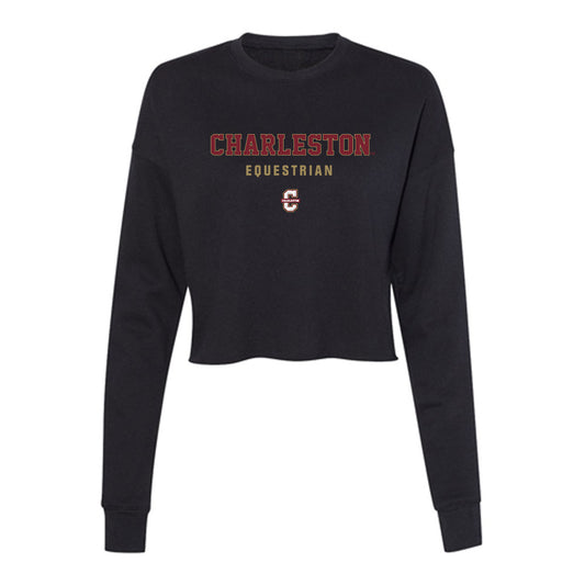 Charleston - NCAA Equestrian : Abby Oehlmann - Women's Cropped Crew Fleece-0