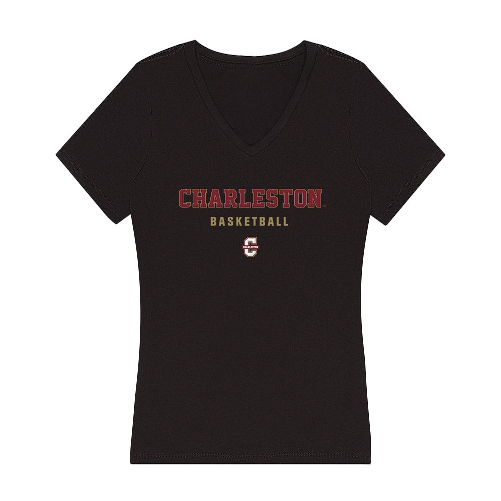 Charleston - NCAA Men's Basketball : Chadlyn Traylor - Women's V-Neck T-Shirt-0