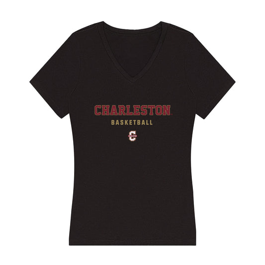 Charleston - NCAA Women's Basketball : Sophia Tougas - Women's V-Neck T-Shirt-0