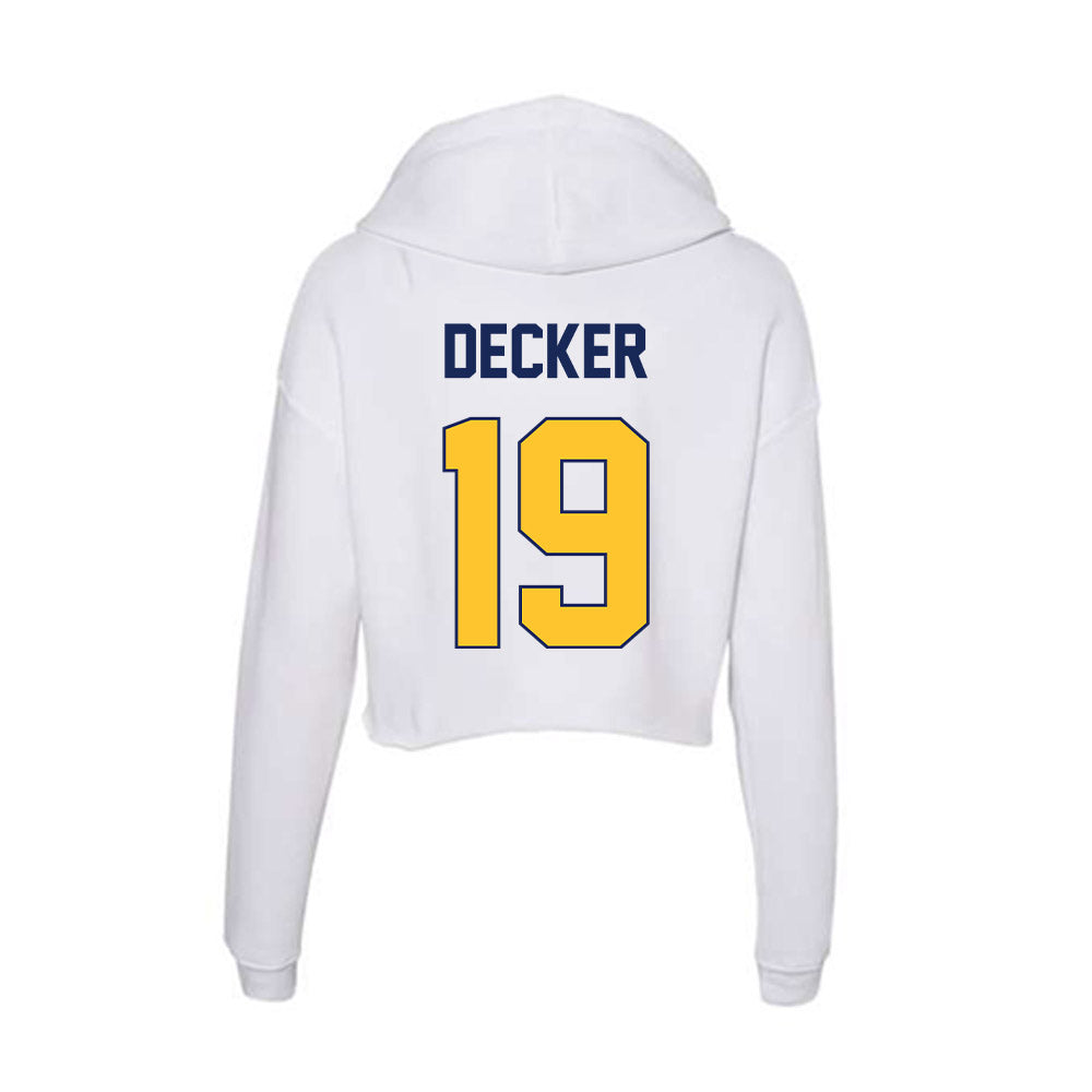 Marquette - NCAA Women's Soccer : Meg Decker - Women's Crop Fleece Hoodie-1