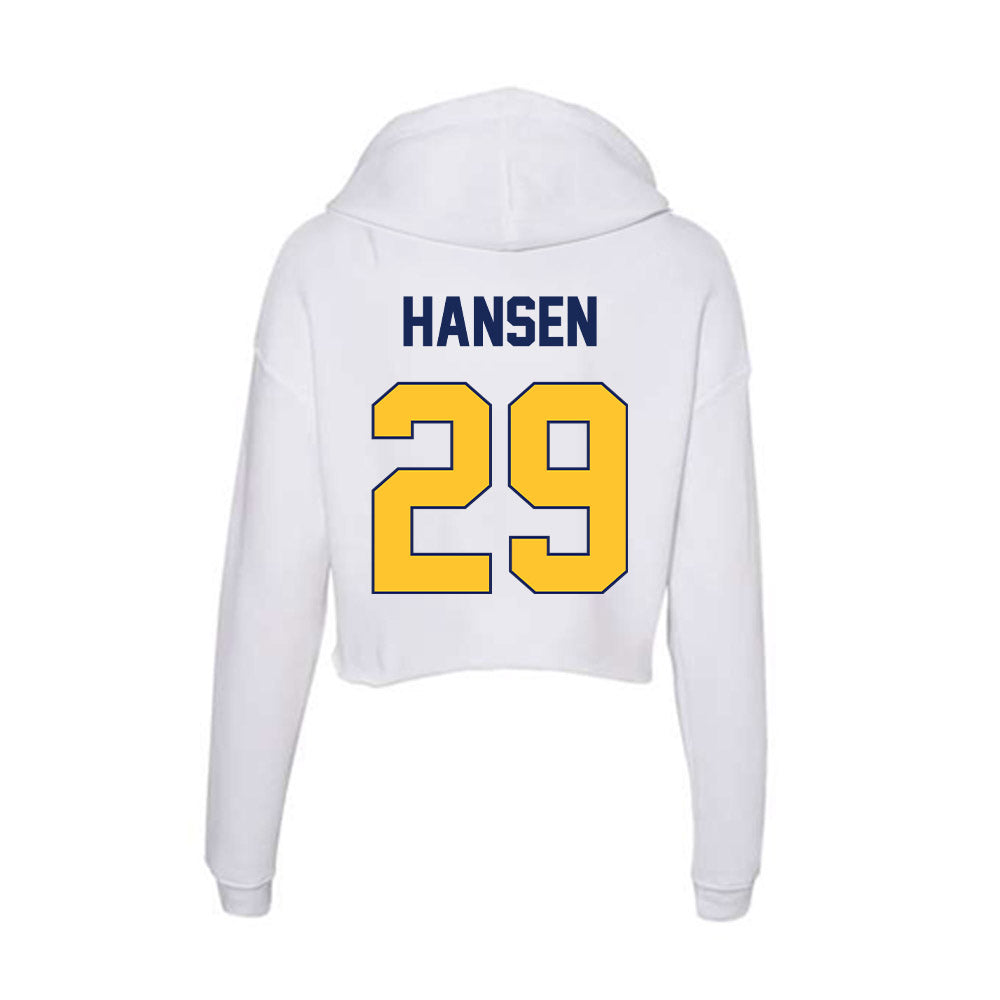 Marquette - NCAA Women's Lacrosse : Megan Hansen - Women's Crop Fleece Hoodie-1