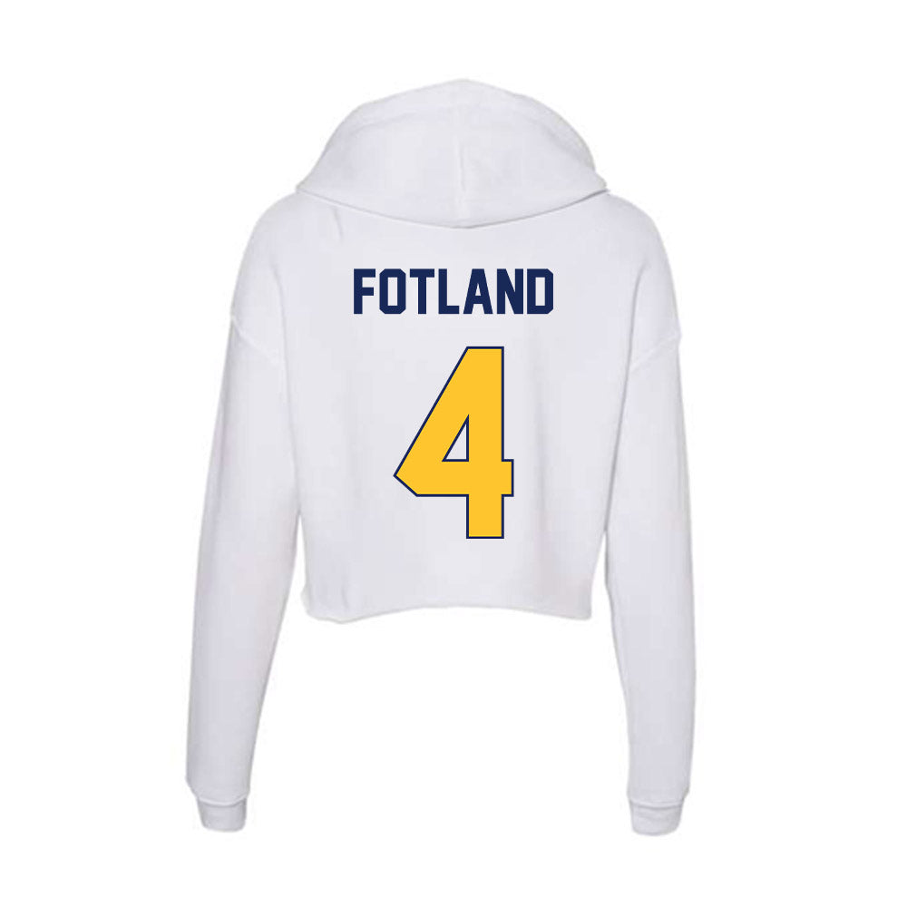 Marquette - NCAA Men's Soccer : Andreas Fotland - Women's Crop Fleece Hoodie-1