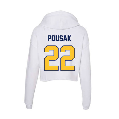 Marquette - NCAA Men's Lacrosse : Benjamin Pousak - Women's Crop Fleece Hoodie-1